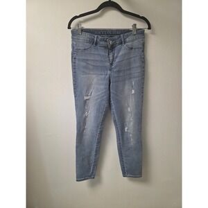 Juicy Couture Los Angeles Distressed Skinny Jeans‎ Size 10 Light Wash Mid Rise